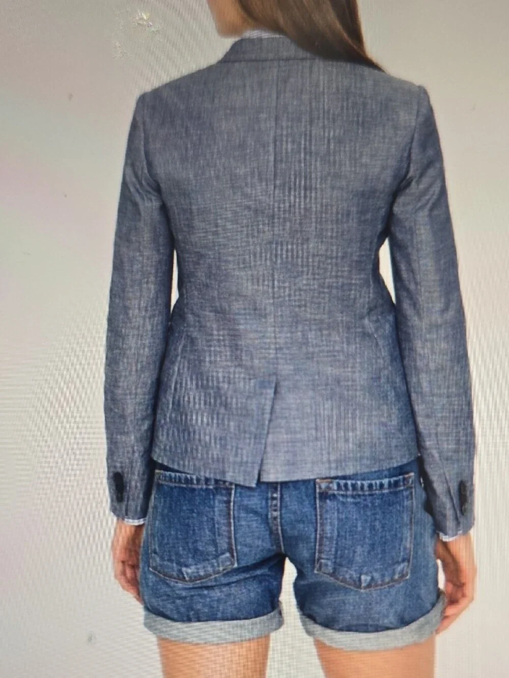 J. Crew Navy Jacket with Chambray Collar Trim 4